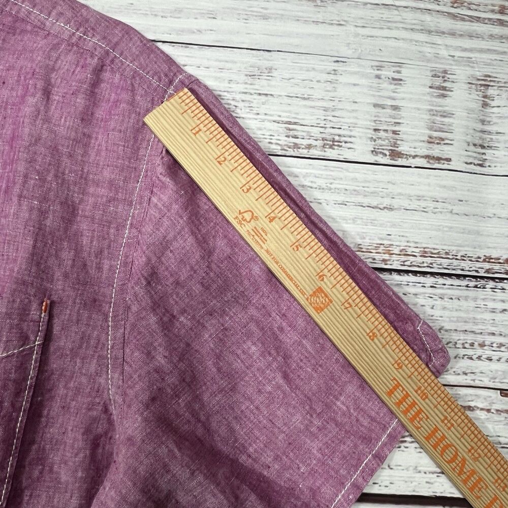 Tommy Bahama Shirt Relax Mens M Pink 100% Linen Short Sleeve Button Down Resort - Picture 13 of 13